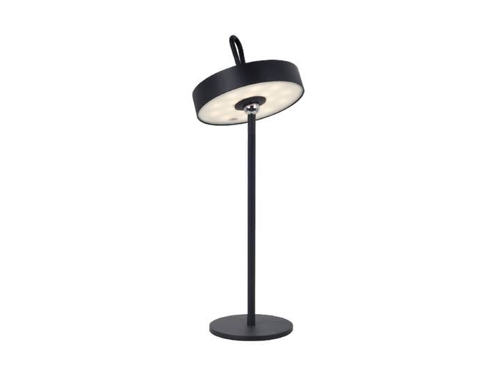 Tragbare In-/ Outdoor LED Design Tischlampe „Gong“ Schwarz Schuller