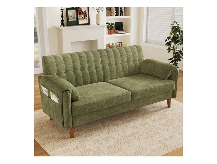 i@home 2-Sitzer Polstersofa, 2 Sitzer Sofa Klein Couch,Doppelsofa, 160 cm Polstersofa aus Chenille-Stoff, Doppelsofa für Wohnzimmer,grün