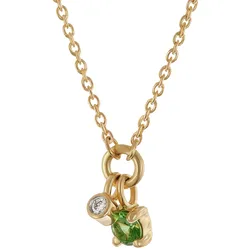 GLIZZ GL8644 Damen-Halskette Gold 333/8K Collier mit Diamant und Tsavorit