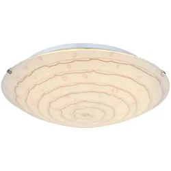 Deckenleuchte Wohnzimmerlampe LED Deckenlampe, Metall chrom, 1x LED warmweiß, D 30 cm