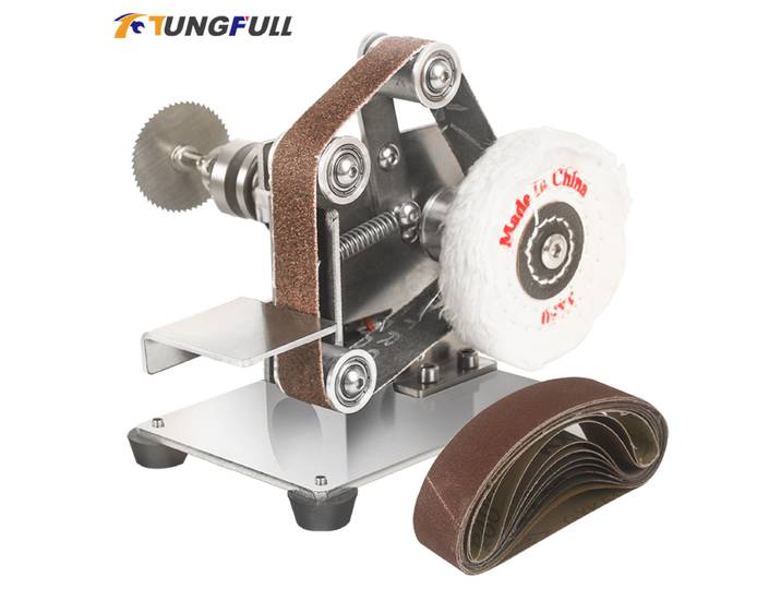 TUNGFULL Ponceuse-polisseuse électrique DIY, mini-machine multifonction, ponceuse à bande, machine à affûter les bords
