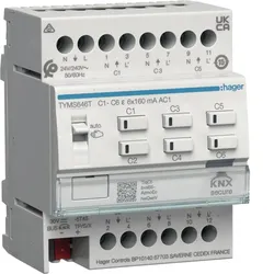 Hager TYMS646T Heizungsaktor 6fach KNX Secure für 24/230V Stellantriebe, Triac
