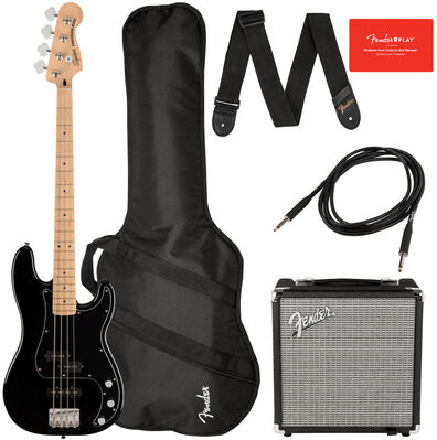Squier Aff. P Bass MN PJ PACK BK Noir