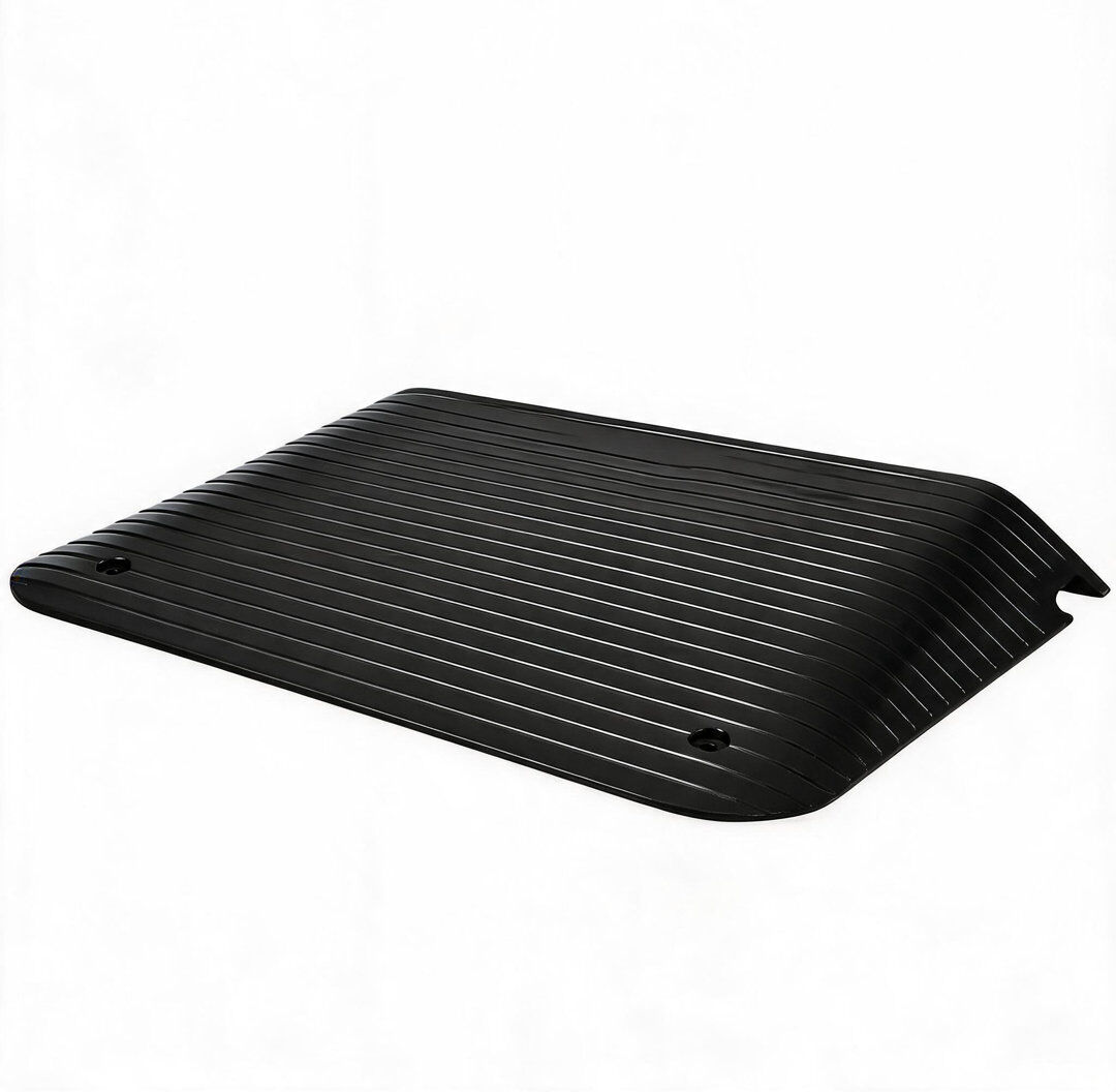 idealhouse Heavy Duty Rubber Threshold Ramp for Doorways, 3.5 Inch Rise, 2500 lbs Capacity, Non Slip Curb Ramp for Wheelchairs and Mobility Scooters, 35.5 x 21 x 92cm L x 47cm W