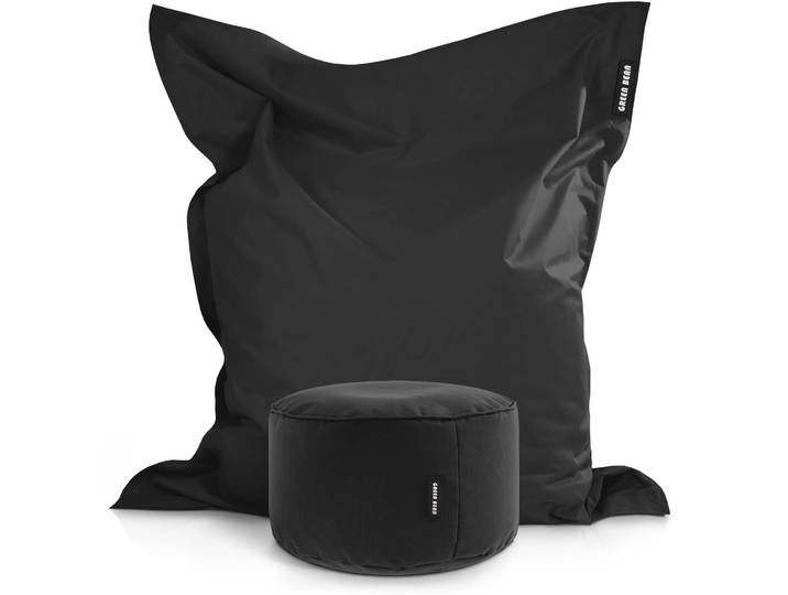 Square Riesensitzsack mit Pouf Stay - Schwarz