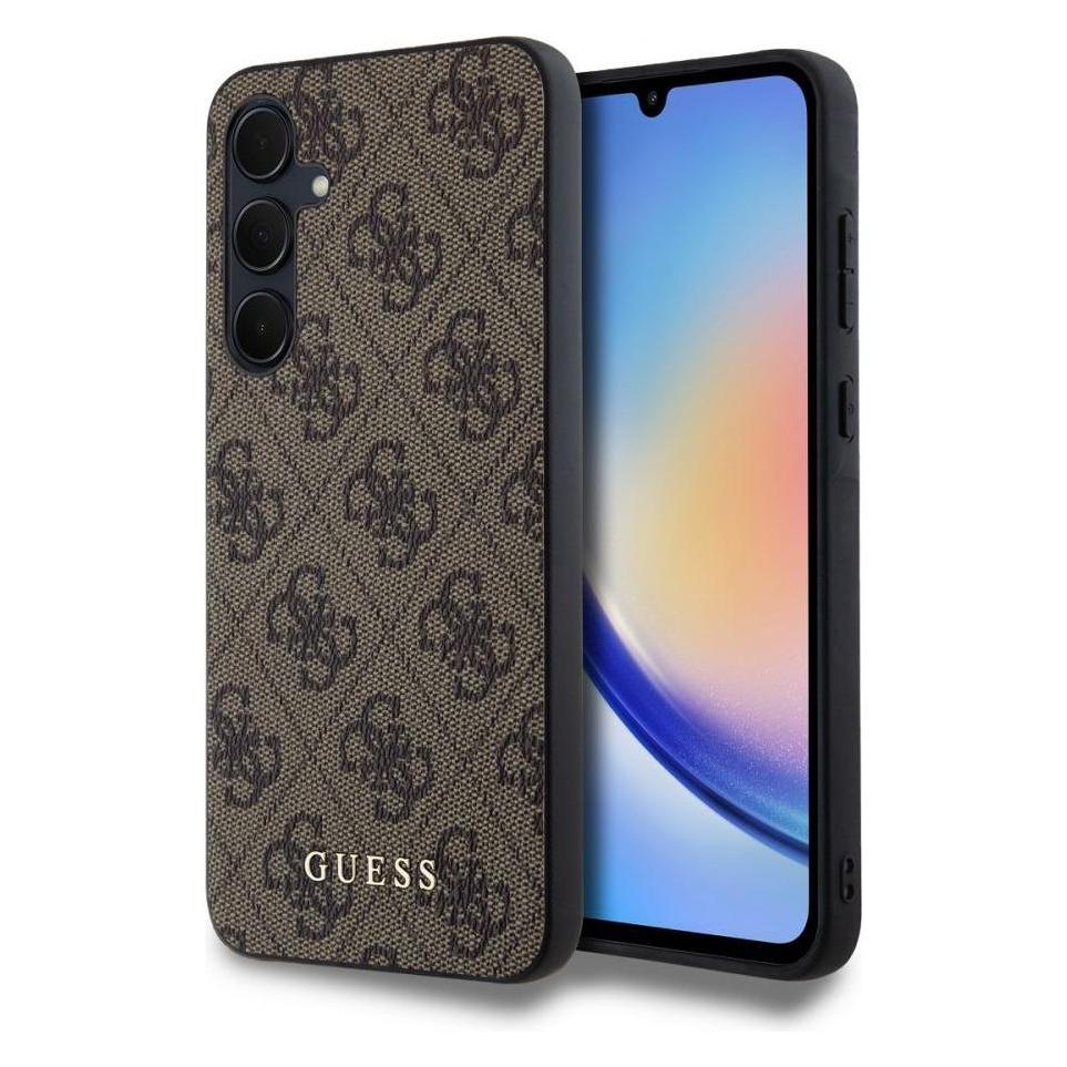 Guess GUOHCSA35G4GFBR A35 A356 brązowy/brown hardcase 4G Metal Gold Logo (Samsung Galaxy A35) (GUOHCSA35G4GFBR)