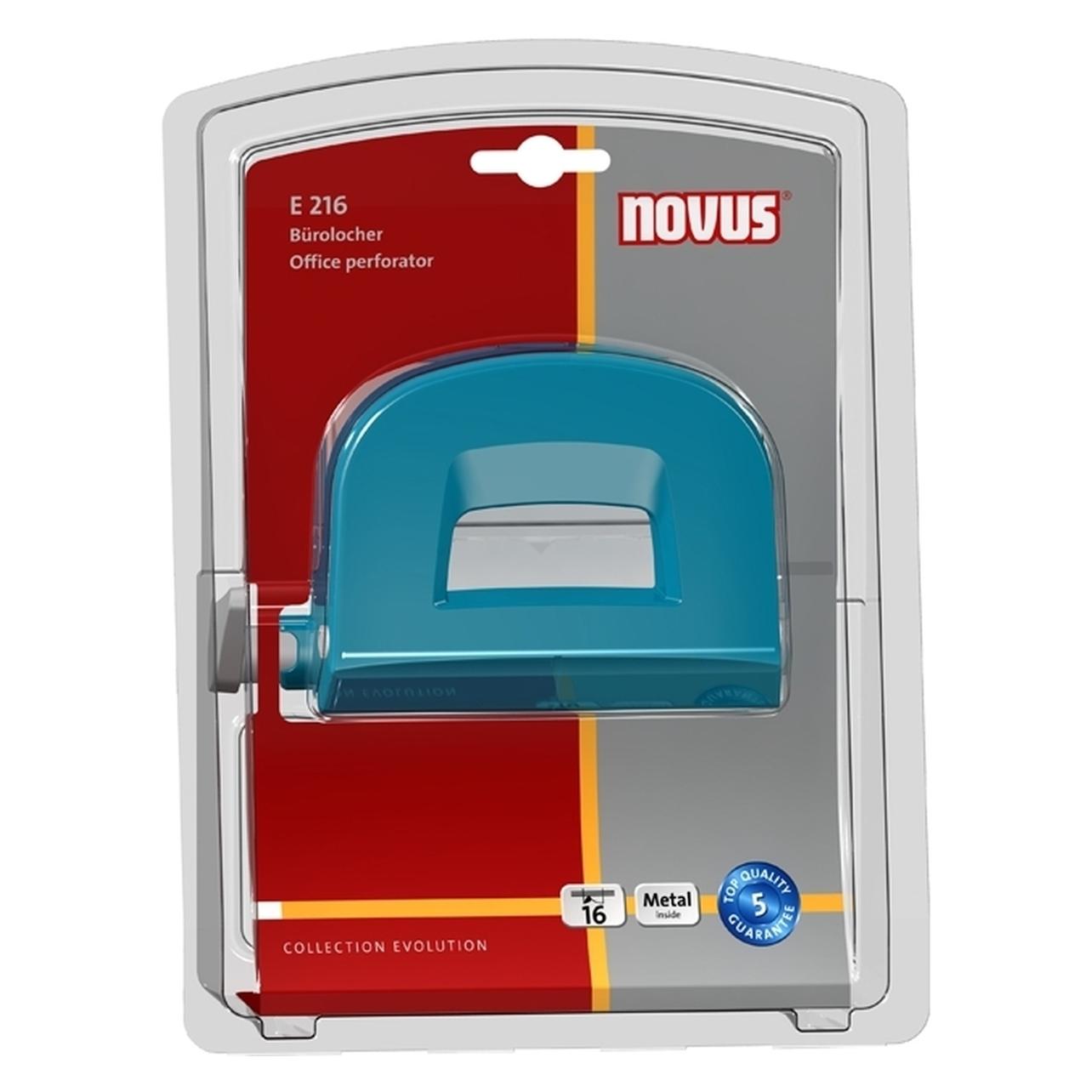 Novus Locher E216 türkis im Blister (E216 025-0587)