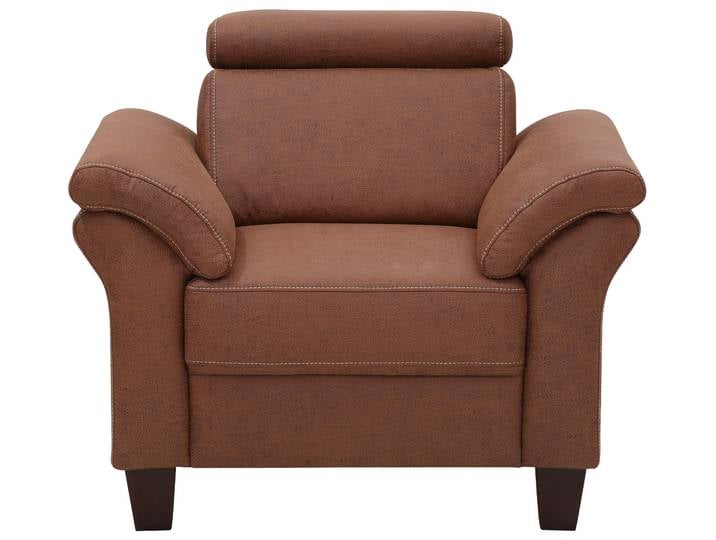 Sessel OTTO HOME Arngast , braun (haselnuss), B:101cm H:84cm T:93cm, Luxus-Microfaser (100% Polyester);Luxus-Microfaser Lederoptik (100% Polyester), ;Struktur fein (100% Polyester), Sessel, Sessel, Inclusive Kopfteilverstellung und Federkern