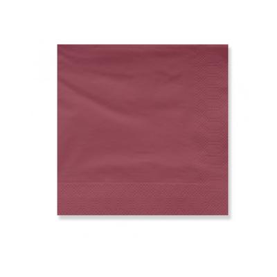 Karton 60 Stück. Papierservietten 20x20 2 Lagen – Farbe – Burgunderrot