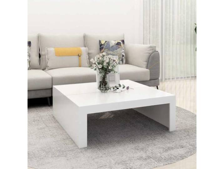 HEFZGDB Couchtisch Weiß 100x100x35 cm Holzwerkstoff Moderner Akzenttisch mit Stabilem Design für Wohnzimmer und Inneneinrichtung