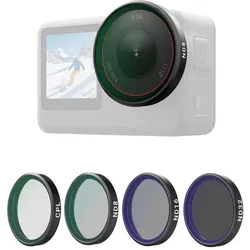 Telesin Action Camera Filter (CPL+ND8/16/32) for DJI OSMO Action 6, Action Cam Zubehör, Transparent