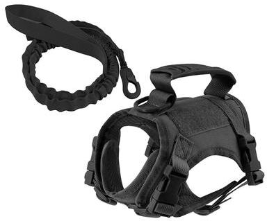 Uplift Treasures Tactical Puppy Harness And Leash Set black