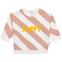 Lässig Sweatshirt Streifen Happy Little Gang, natur | rosa | mehrfarbig, 62