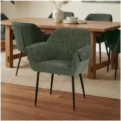HOME DELUXE Esszimmerstuhl chenille CHENO - 1er Set Grün