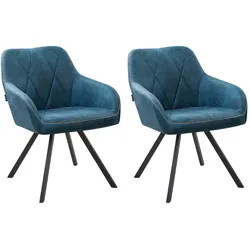 ESSZIMMERSTUHL 2er-Set Polsterbezug Blau Monee
