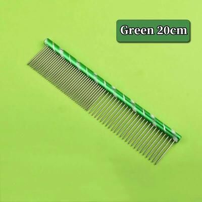 Uplift Picks Colored Stainless Steel Pet Grooming Comb For Dogs Cats Hair Removal Tangles And Coat Care green (20cm)