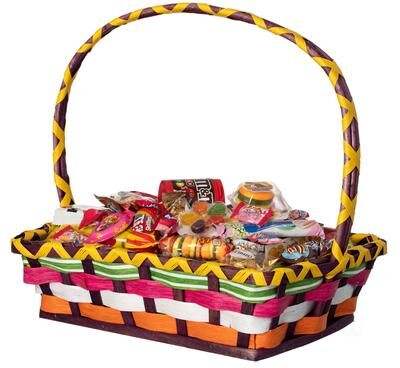 Wickerwise Vibrant Wicker Gift Basket Versatile Woven Basket with Handle (Assesories Not Included)