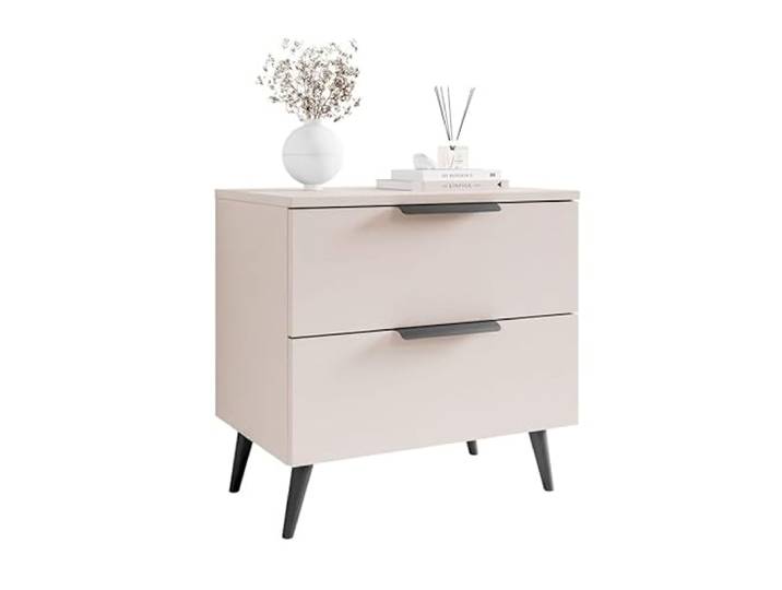 Lookway Nachttisch LINA Kaschmir 2S mit LED, 55x55x37 cm 2S, mit LED