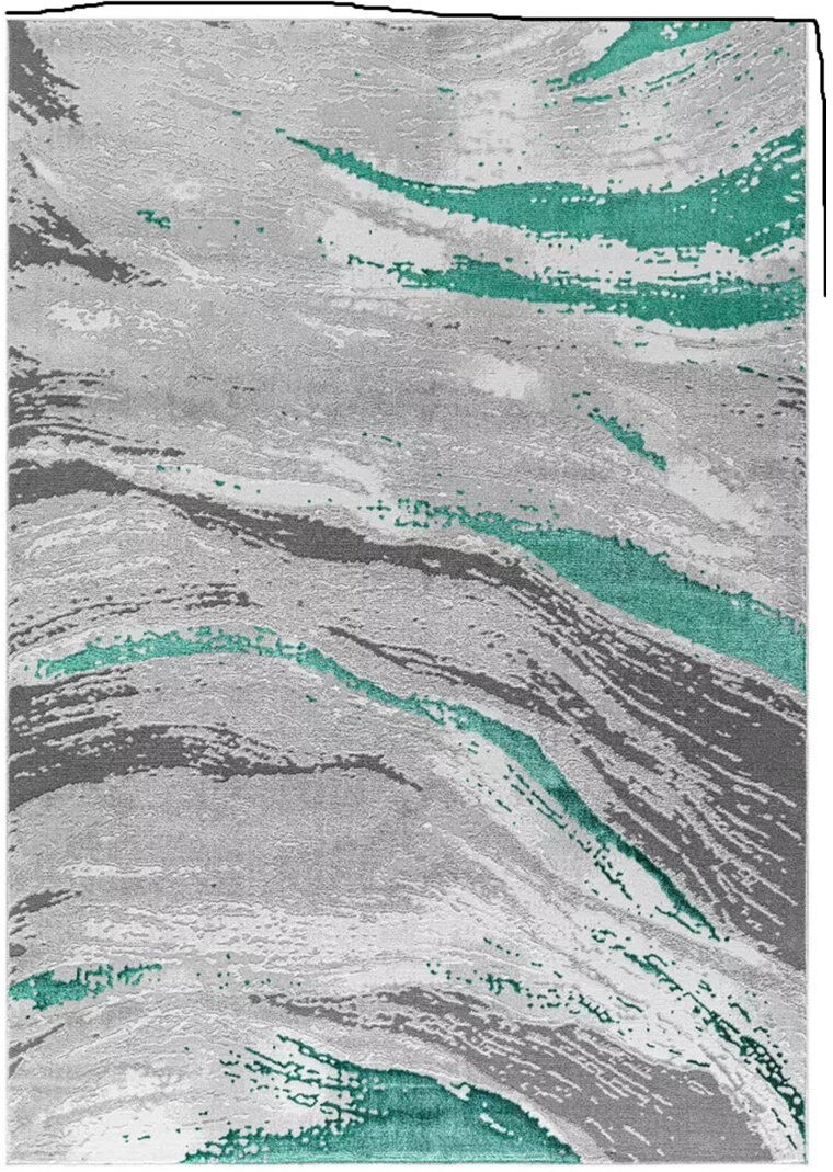 Metro Abstract Shag Area Rug Emerald Round 120 cm