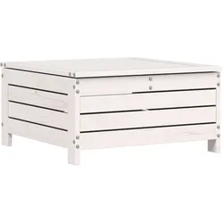 vidaXL Gartenhocker Weiß 62x63,5x32 cm Massivholz Kiefer
