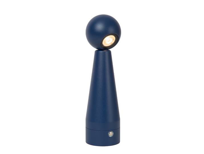 Lucide IPSOS - Oplaadbare Tafellamp - Accu/Batterij - LED Dimb. - 1x3W 2700K - Blauw