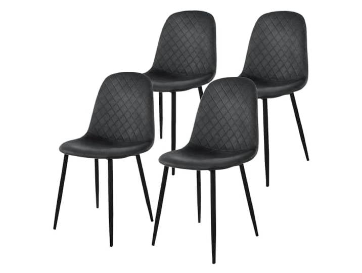 ML-Design Esszimmerstühle 4er Set, Anthrazit, Küchenstuhl mit Samtbezug, Wohnzimmerstuhl mit Rückenlehne, Polsterstuhl mit Metallbeinen, Ergonomischer Stuhl für Esstisch, Esszimmerstuhl Scandinavian