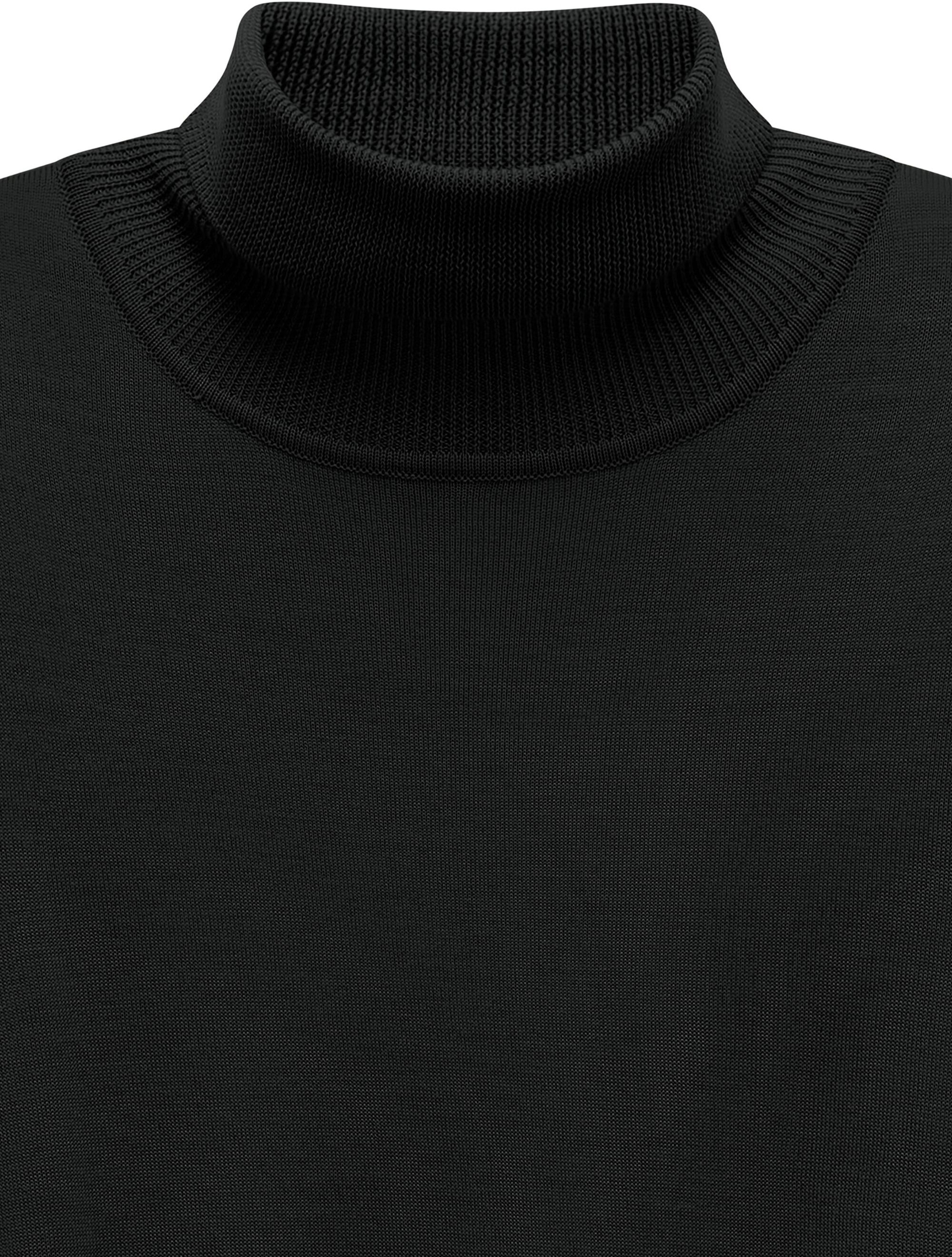 Rollkragenpullover BUGATTI "Regular Fit", Herren, Gr. L, 290, schwarz, 100% Wolle, unifarben, regular fit, Pullover Rollkragenpullover, Regular Fit Wolle Feinstrick