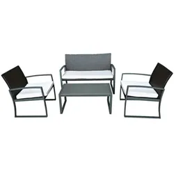 Garden Pleasure 4-tlg. Garten-Sitzgruppe mit Tisch »Garda« weiß, 85x38 cm
