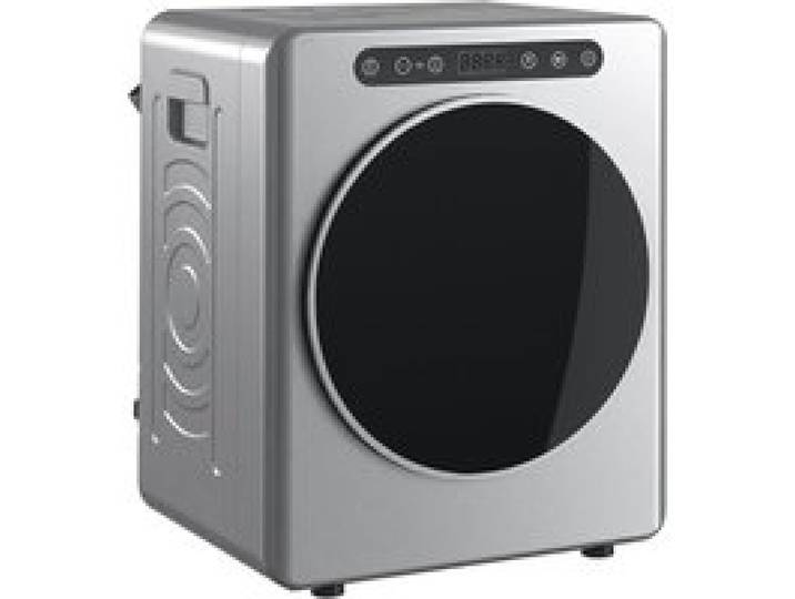 Sèche-linge à Évacuation 5 kg Sèche-linge Compact 1000W Pose Libre Hublot avec Tambour en Inox Minuterie Argent