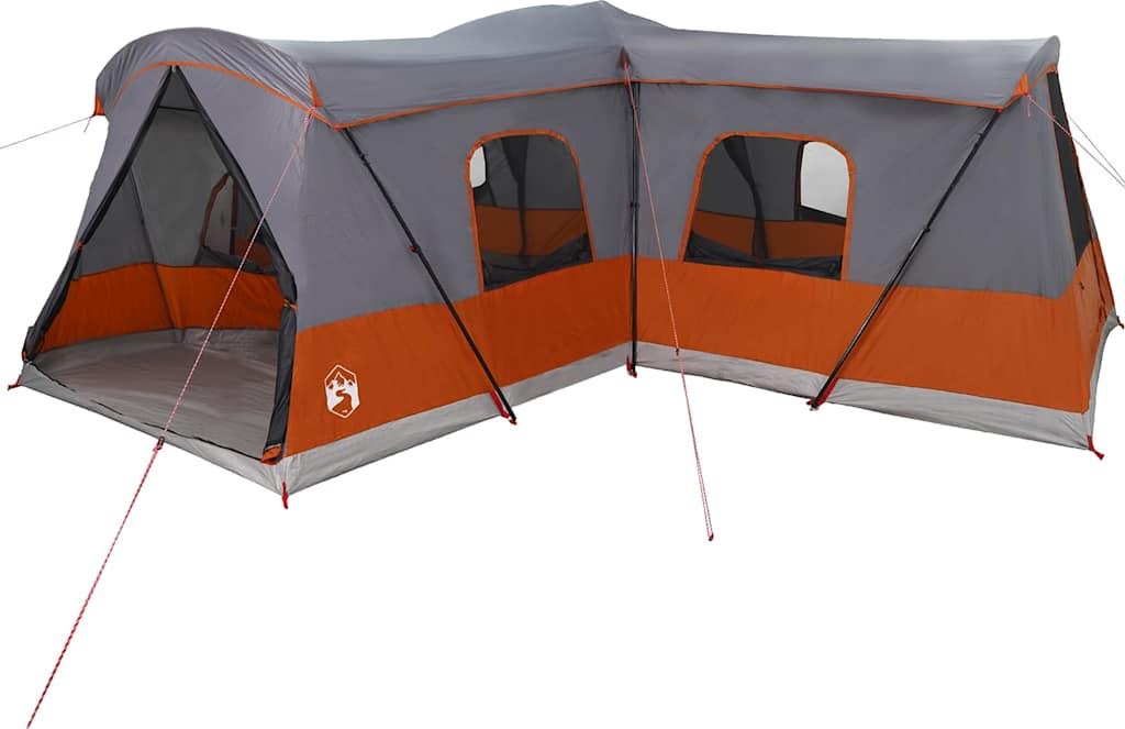 vidaXL Zelt für 16 Personen 16 Personen Grau und Orange