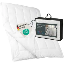 NYVI 4-Jahreszeiten Bettdecke DreamScience AllYear - Sommerdecke und Übergangsdecke mit Druckknöpfen ergeben warme Winterdecke - Ganzjahresdecke - Waschbar Größe:155x220 cm;Anzahl:1