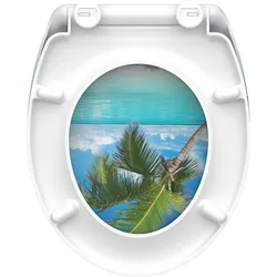 Schütte, WC Deckel, WC Sitz Duroplast WC-Sitz CARRIBEAN Absenkautomatik Schnellverschluss Quick Release 82363 Palme