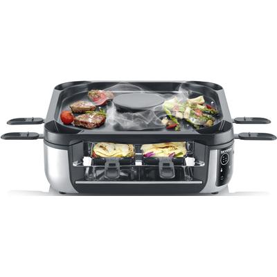 SEVERIN Raclette "RG 2379", schwarz (schwarz, silber), B:37,5cm H:16,5cm T:37,5cm, Raclettes, mit integrierter Rauch- und Geruchsabsaugung