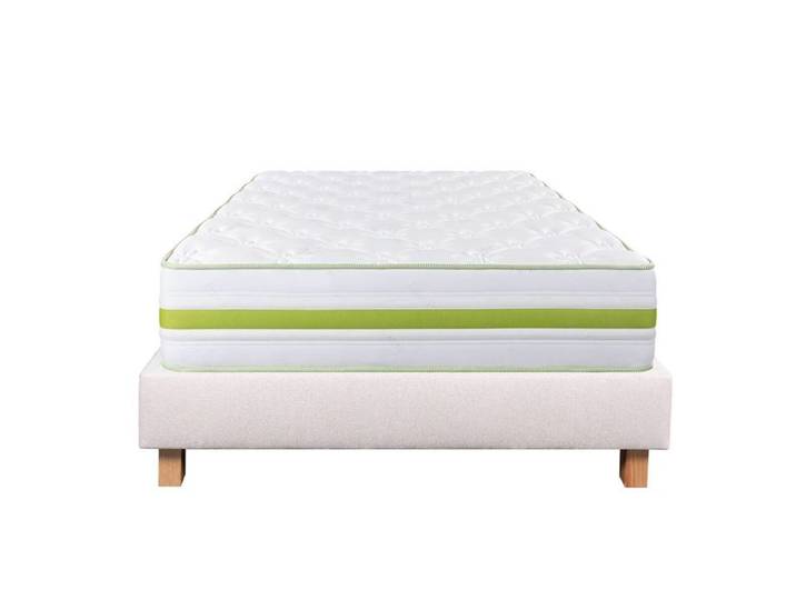 REVA - Ensemble Matelas Mousse Ep.30cm + Sommier Tapissier Beige 140x190 cm