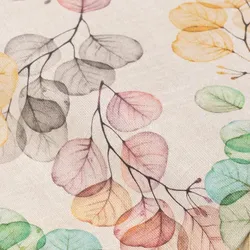 Dekostoff Bunte Blätter "Lorena", natur-color