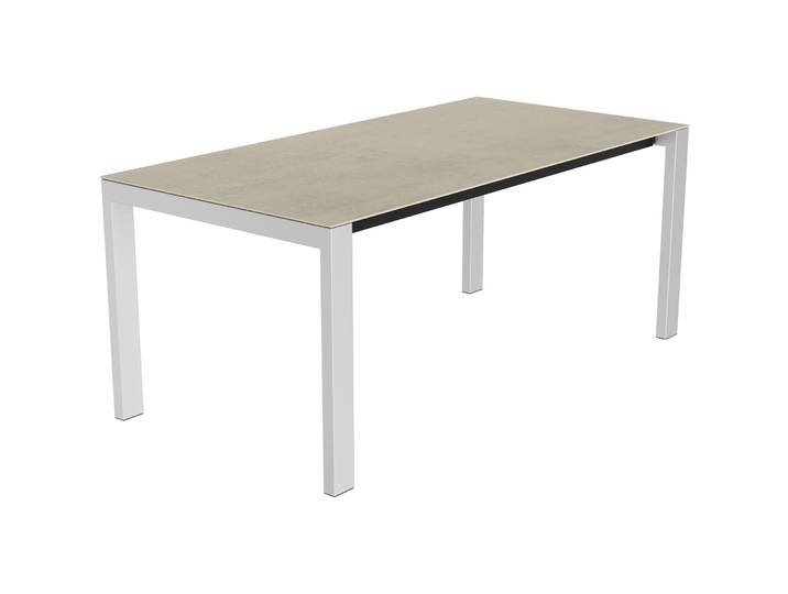 Gartentisch Panama Edelstahl gebürstet / Travertino Romano Keramik/Edelstahl B 180 T 90 cm - Möbel Konfigurator: Traummöbel individuell