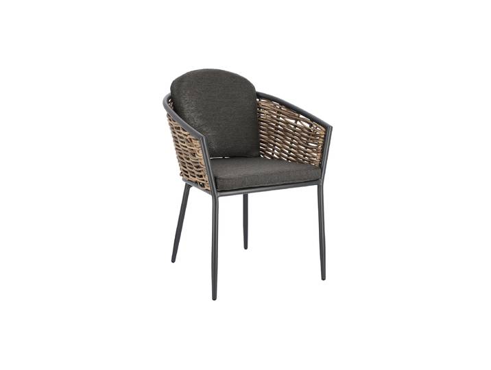 Premium Outdoor Stuhl „Maribela“ mit Armlehnen Anthrazit, Natural Bizzotto