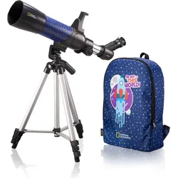 National Geographic AR-Kinderteleskop mit Stativ und Rucksack - 70 mm, Aluminium, schwarz/grau/gelb - AR-App, ab 5 Jahren