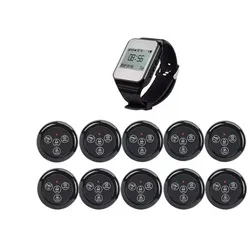 Restaurantrufsystem / Piepser / Pager, Schwarz, mit 10 CDs, 80 m Reichweite.