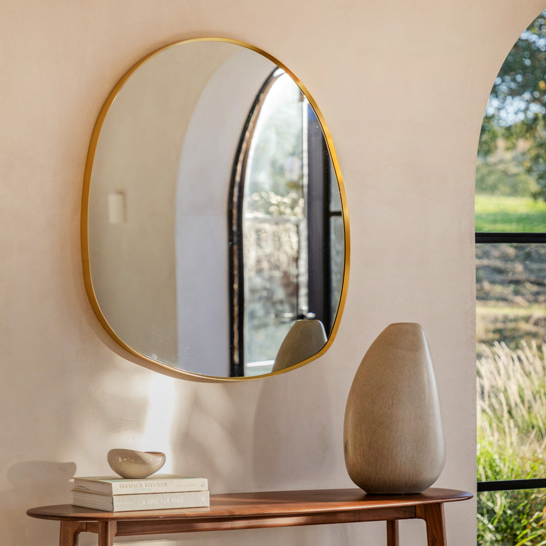 Gallery Direct Hollie Pebble Metal Mirror 70cm x 90cm Gold 90cm H X 70cm W X 3.5cm D