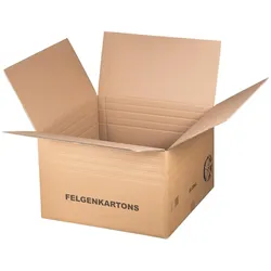 VEPATIM 4x Felgenkarton für 22 Zoll - 600x600x(242)-390mm mit variabler Höhe 2-wellig
