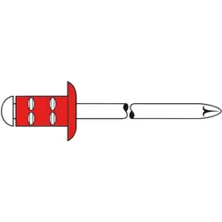 GESIPA PolyGrip Blindniete - Alu/Edelstahl - 4,8x10 - FK - RAL 3000 Feuerrot - Klemmbereich 0,5-6,5