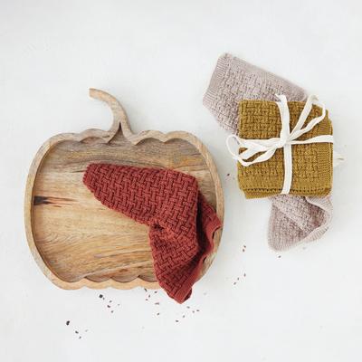 Storied Home "Artisan Knit Cotton Dish Cloth Set - 10.5""L x 10.5""W x 0.25""H"