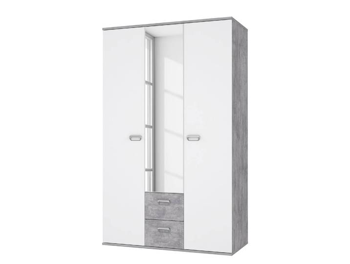 Kleiderschrank II 115 x 188 x 53cm Grau/Weiß