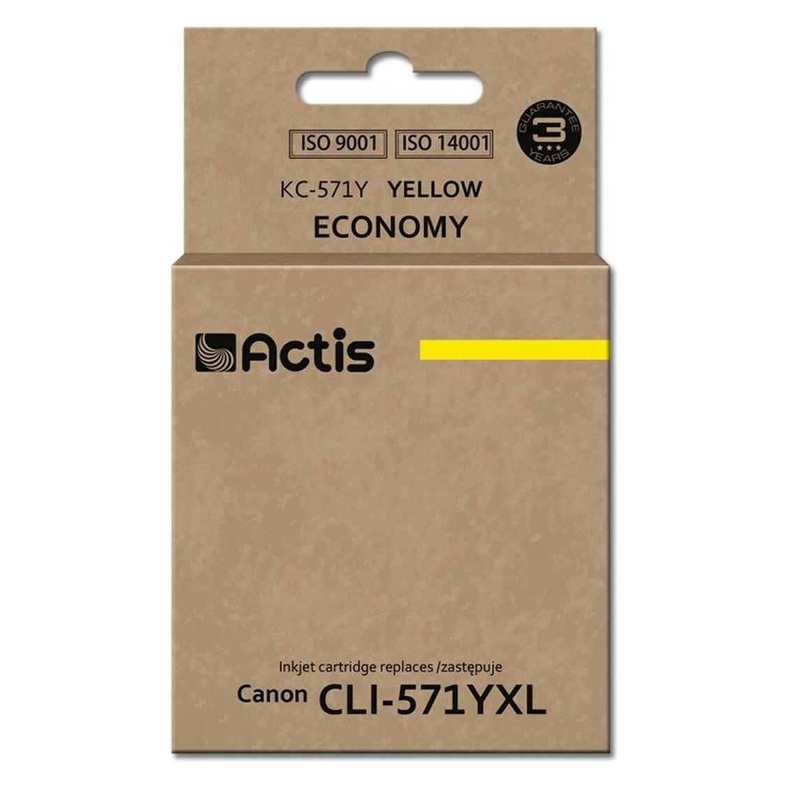 Factis KC-571Y yellow ink cartridge for Canon printer CLI-571Y replacement  (Y) (KC-571Y)