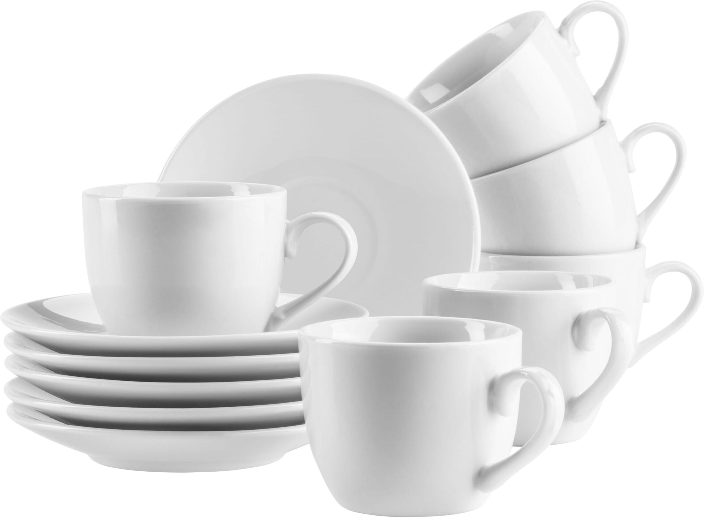 Tasse MÄSER "Barca", weiß, 12, Trinkgefäße, Tasse