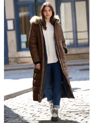 Plus Size Women's Plus Size Maxi Length Puffer Coat by Roaman's in Chocolate (Size 2X) Winter Coat