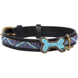 Kampuni Hundehalsbånd Skinny Kabaka blå medium, 53x2,1 cm (Hund), Halsband + Leine