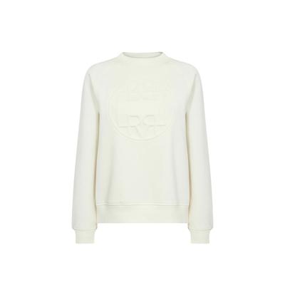 Strickpullover LEVETE ROOM "Levete Room Sweater LR-NUKA", Damen, Gr. XL, weiß (1001, star weiß), Obermaterial: 80% Baumwolle, 20% Polyester, Pullover Strickpullover