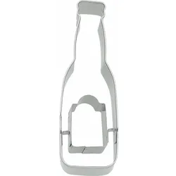 BIRKMANN Ausstechform Bierflasche, mit Innenprägung, Ausstecher, Plätzchenform, Keks, Plätzchen, Edelstahl, 8.5 cm, 199088